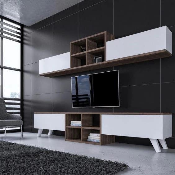 Tv Unit | White & Brown | 220 x 40 x 40 | TV29
