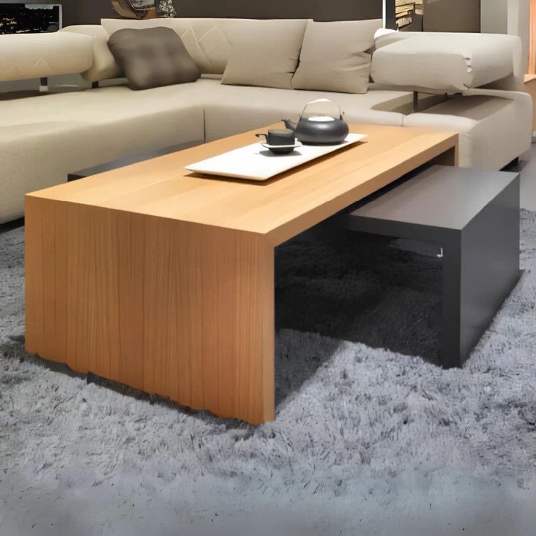Modern Black & Wooden Table Unit | 90x50x40 | Living Room | My Store