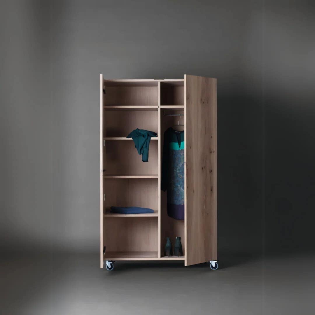 Modern Wooden Wardrobe | 100x50x220 cm | 3-Year Warranty | Bedroom Furniture