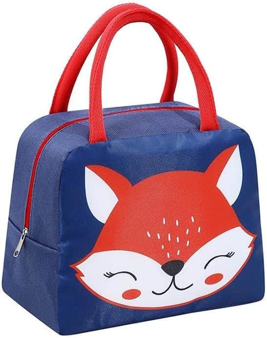 Bag Insulated Lunch Cooler Tote Leakproof Thermal Lunch Box For Kids Office School Picnic Travel Beach (Blue & Red)