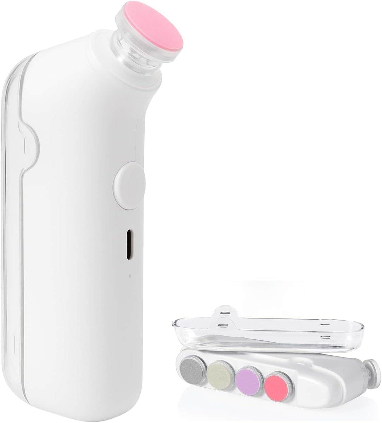 USB Rechargeable Electric Nail Drill for Kids & Adults | 5 Interchangeable Heads & LED Light