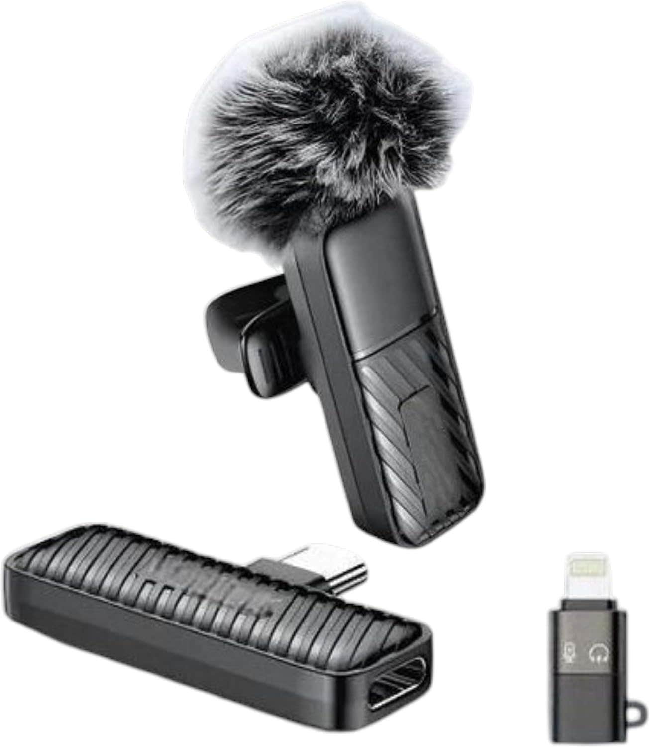 Professional Wireless Lavalier Microphone VM-10 - 2.4G Wireless Lapel Mic - 25m Range - 360 Clear Pickup - Vlog Interview Live Stream