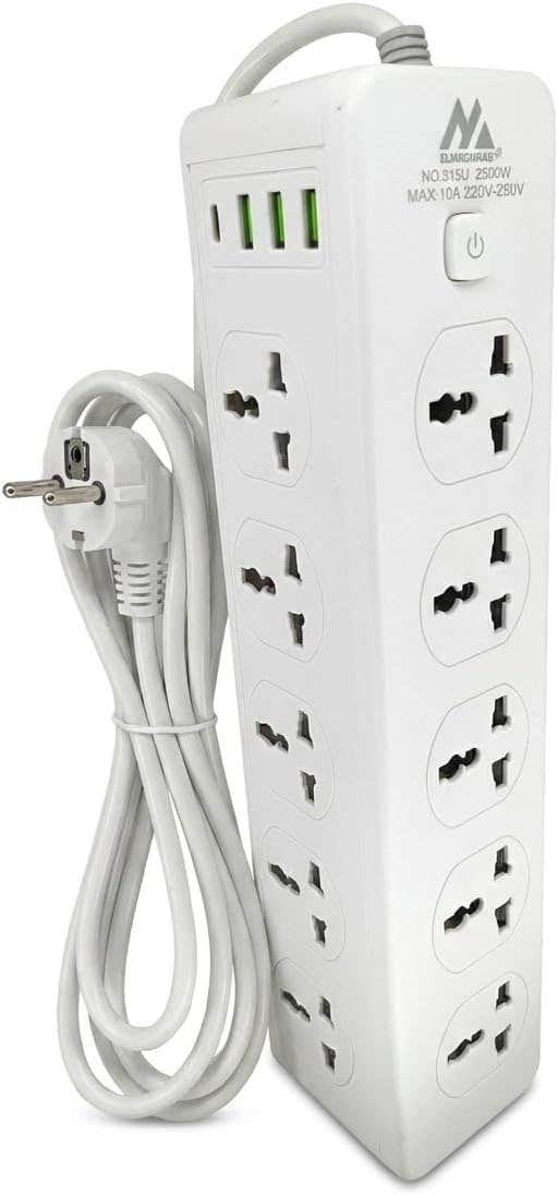 Smart Power Extension 2500W Model 315U – 10 Sockets, 3 USB, 1 PD, 2m