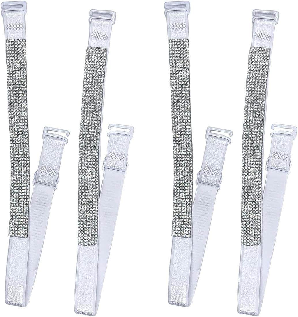 2 Piece Studded Adjustable Shoulder Bra Non Slip Bra for Women