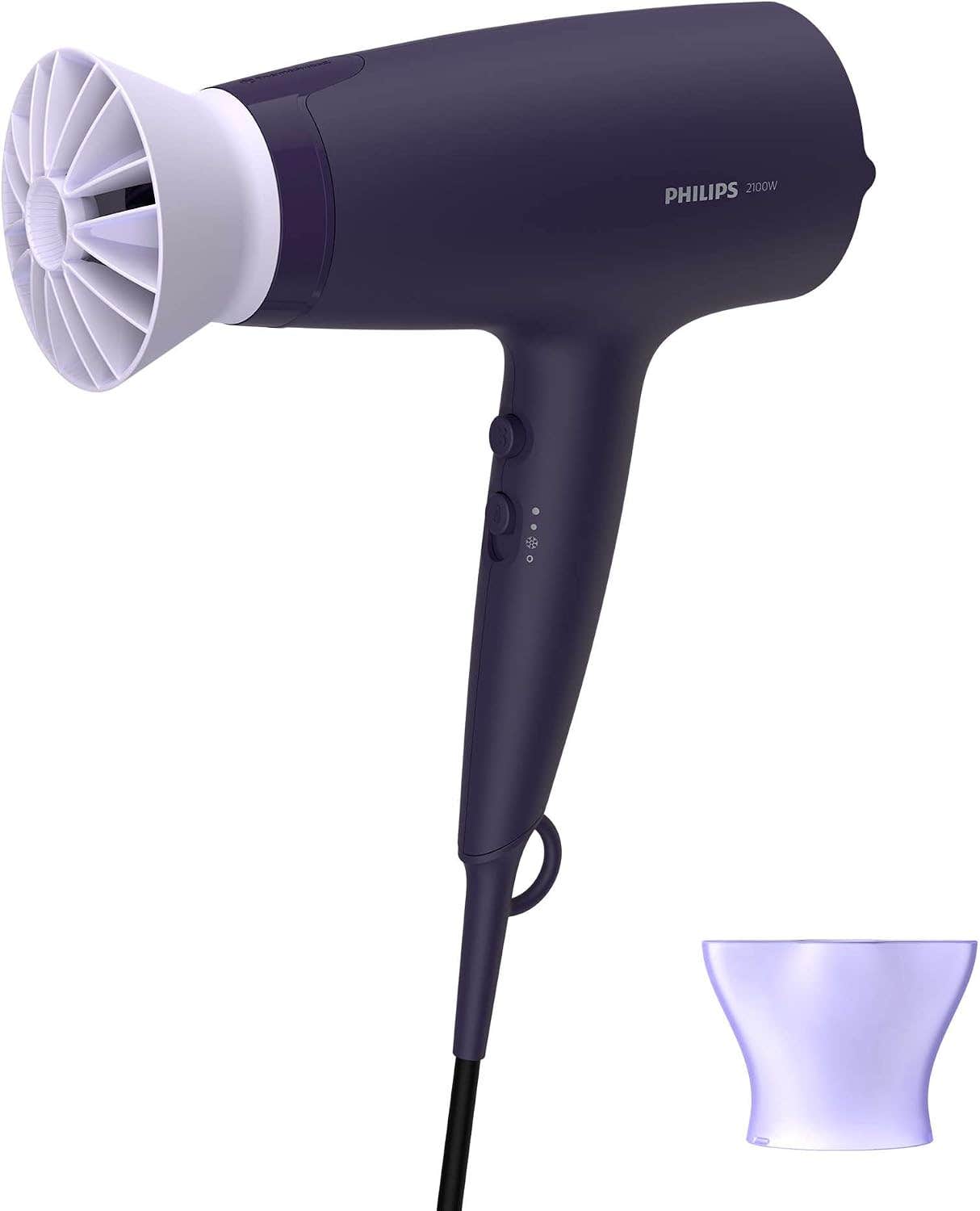 Philips 3000 Series Hair Dryer With the ThermoProtect attachment, 2100 Watts – International Warranty – BHD340/13