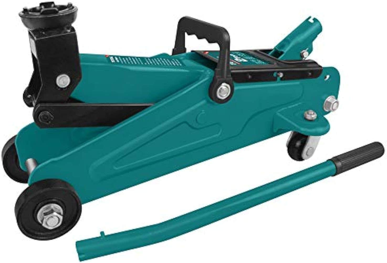TOTAL 2-Ton Turquoise Hydraulic Floor Jack - Iron Construction