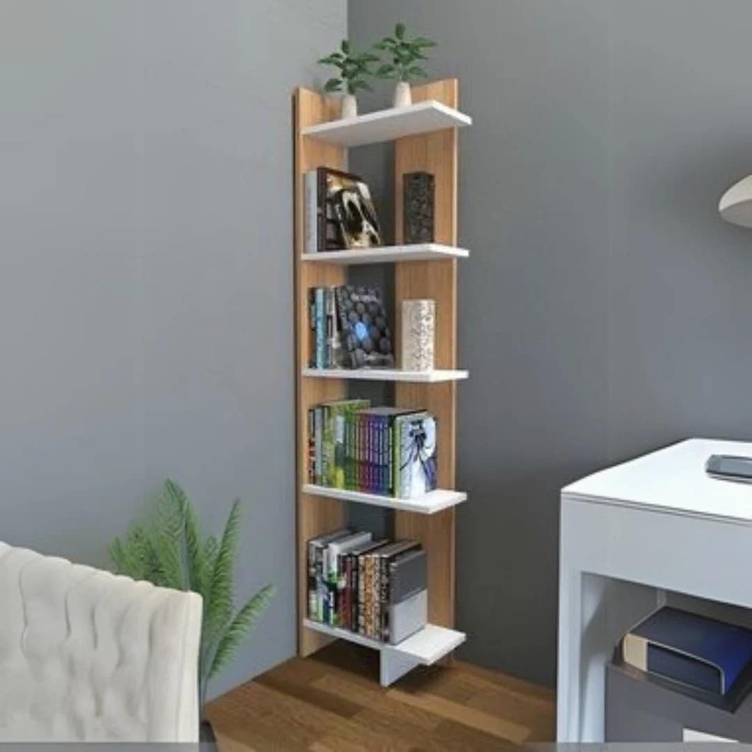Display Unit | White & Wooden | 60 x 20 x 180 | DU2
