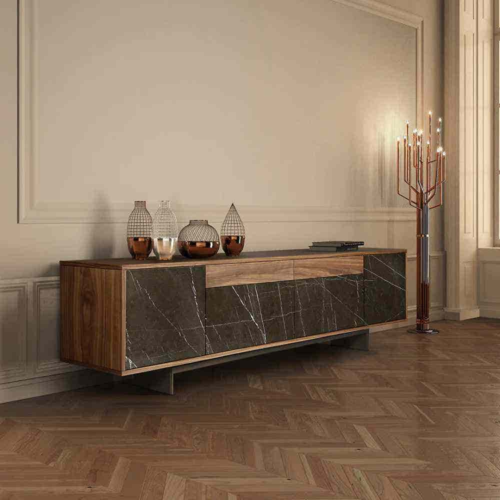 Tv Unit | Black & Wooden | 180 x 40 x 40 | TV46