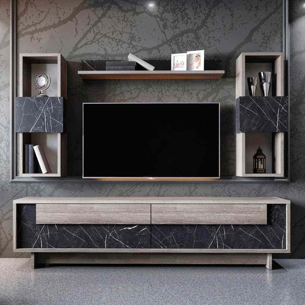 Tv Unit | Wooden & Black | 180 x 40 x 40 | TV58