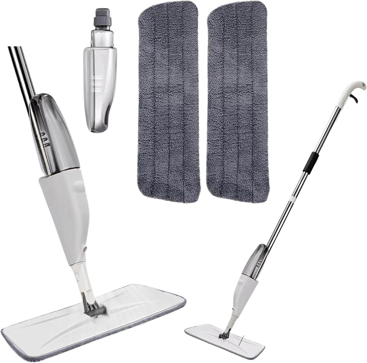Lokem Microfibre Spray Mop with Tank & 2 Pads - 360° Rotating, White