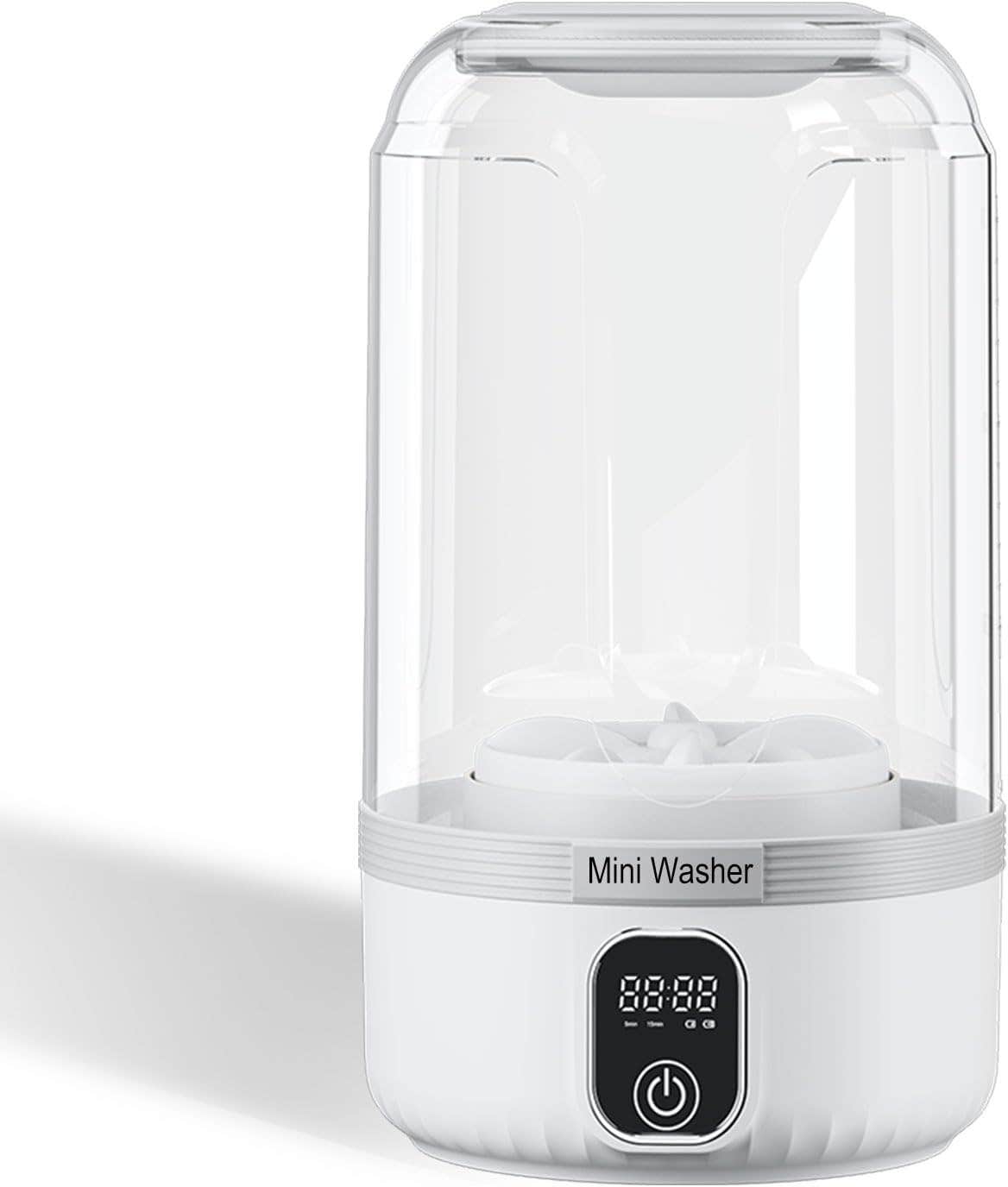 Portable Mini Washing Machine, Compact LED Touchscreen, Deep Cleaning for Small Laundry - ZNOOOE White