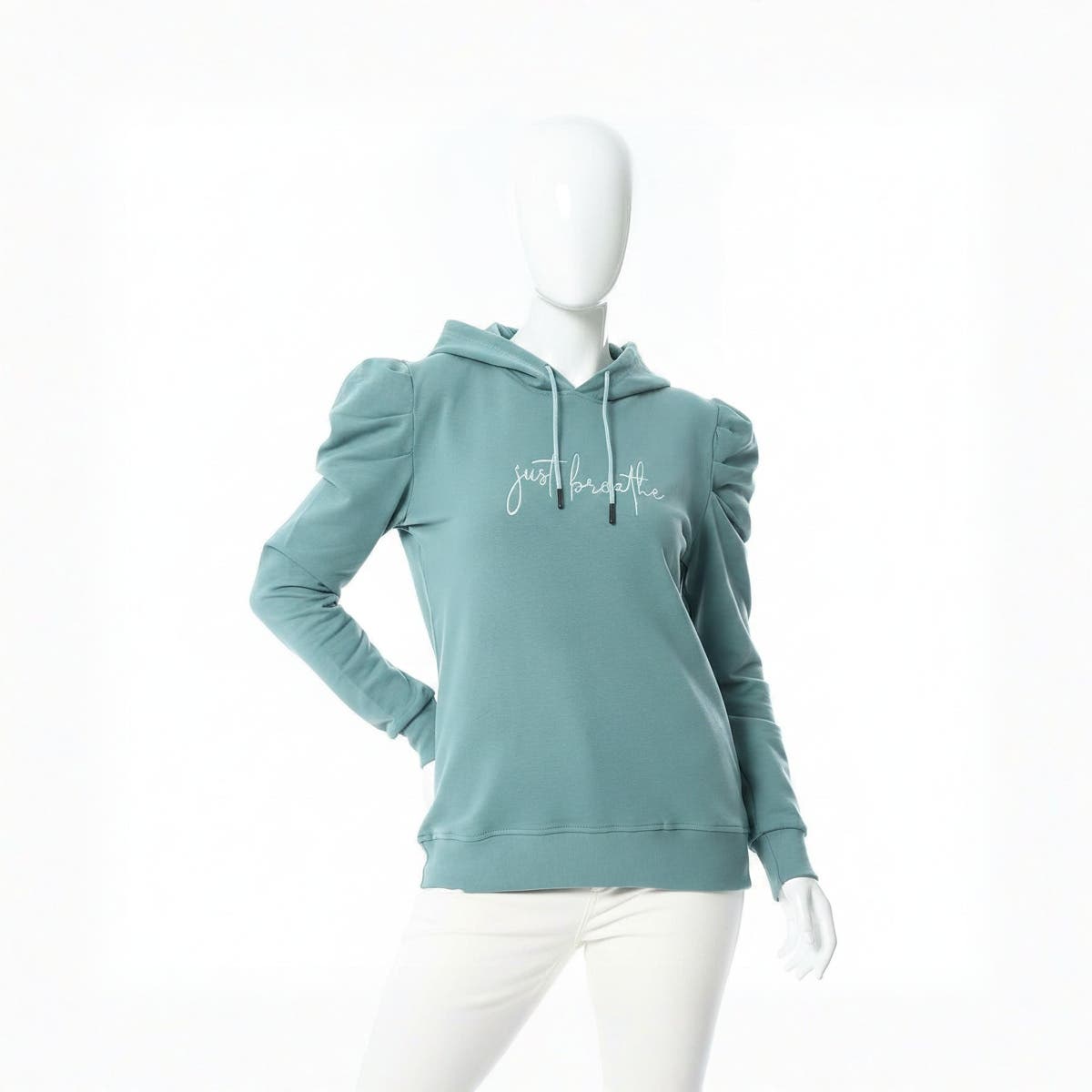 CAESAR Women's Embroidered Hoodie with Hooded Neck - Melton Cotton