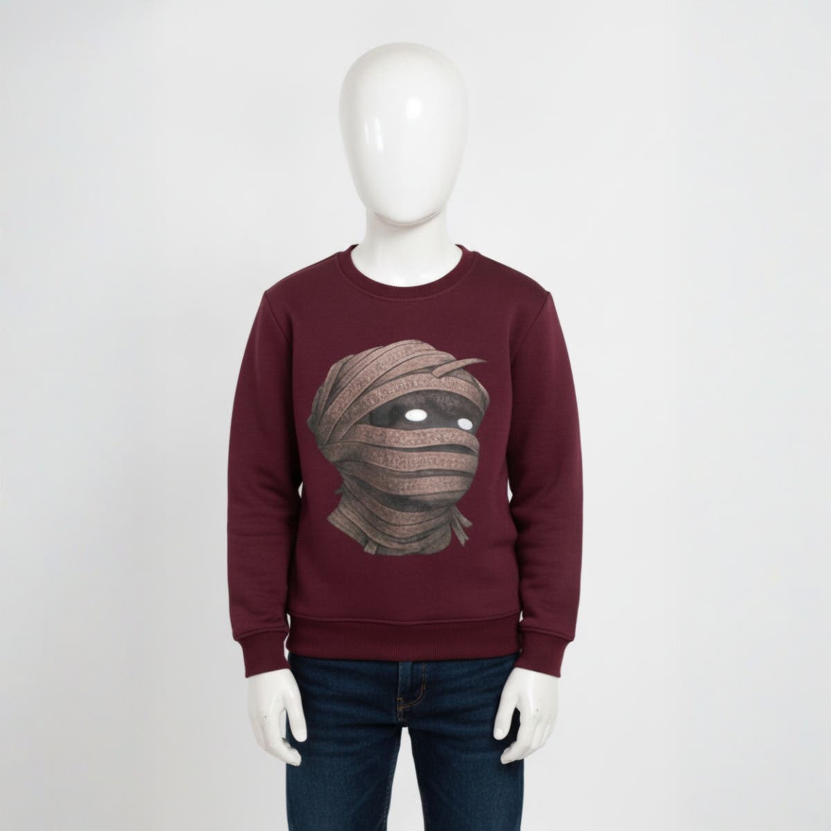 Boy's cotton hoodie wit round neck