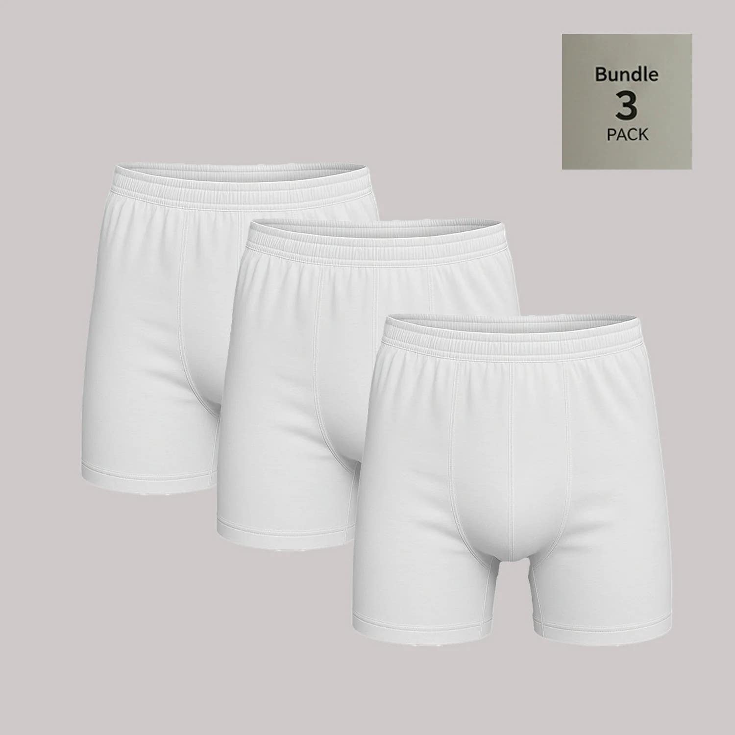 CAESAR Men's Cotton Three-Piece Underwear Shorts - White