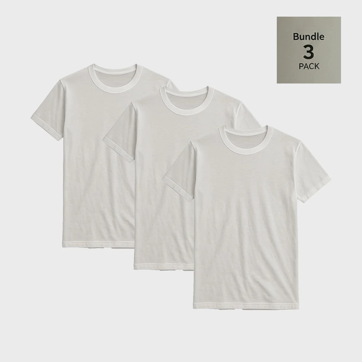 CAESAR Men's 3-Piece Short-Sleeved Undershirt Set - White Cotton