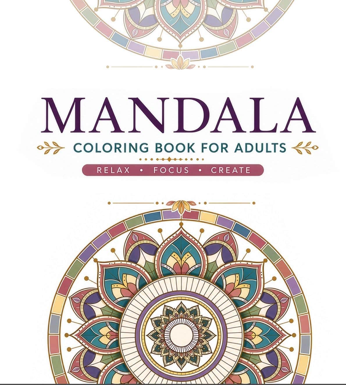 Mandala Adult Coloring Book - 24 Pages | One Side Per Page, Premium Paper, Relax And Enjoy, Warm And Comfortable Designs, Suitable For Adult