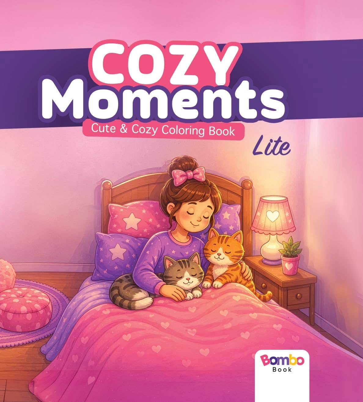 Bombo Book Cozy Moments Coloring Book Light | 20 Coloring Pages, Protective Plastic Divider, Protection from Color Leaking, Comfortable and Beautiful Graphics, for Kids