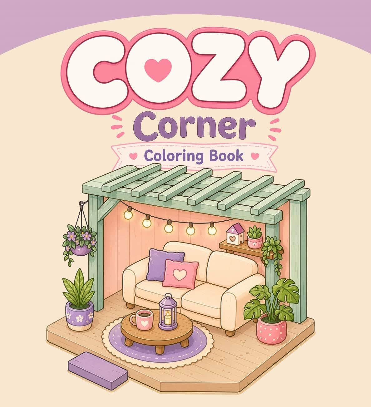 Cozy Corner Adult Coloring Book, 24 Pages | One Side Per Page, Premium Paper, Relax And Enjoy, Warm And Comfortable Designs, Suitable For Adult