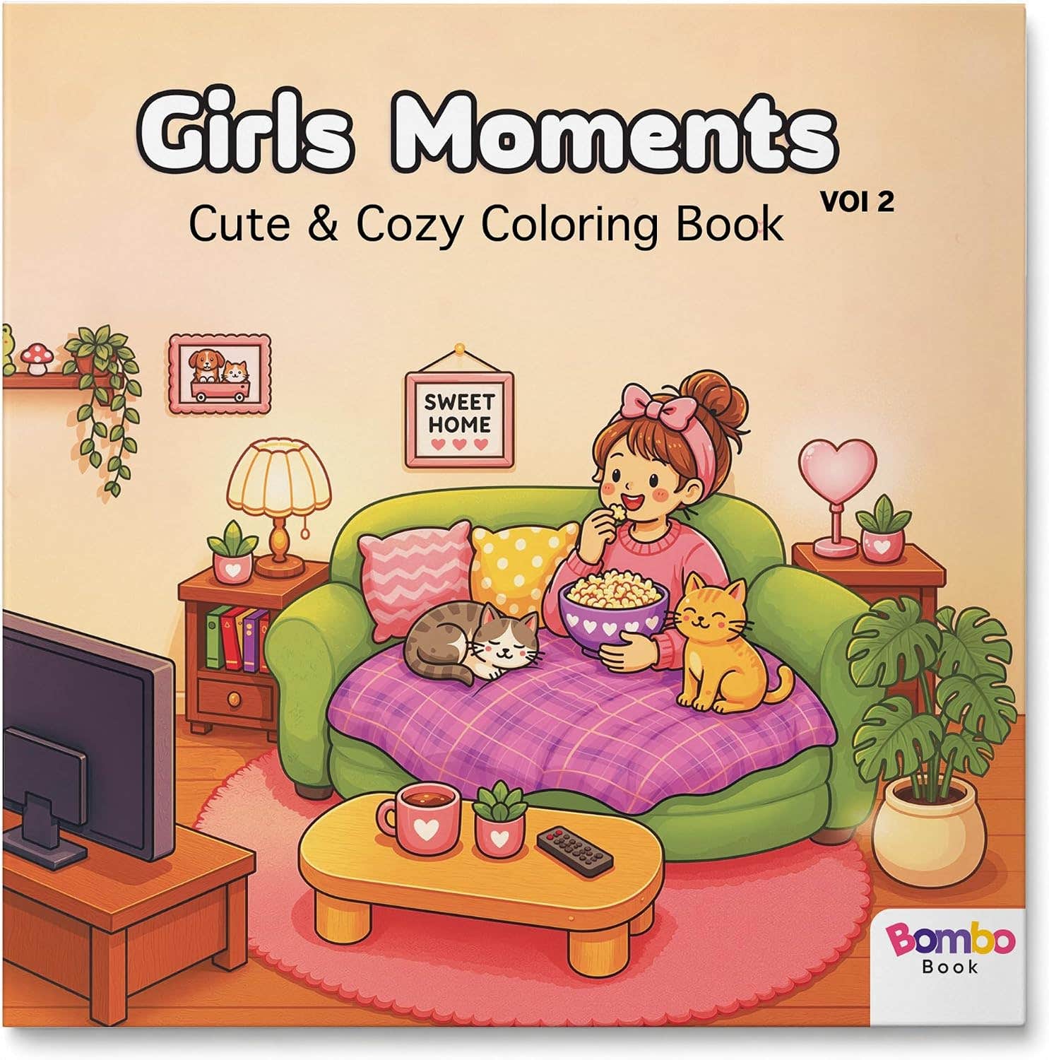 - Cozy & Comfy Girls Moments vol 2 coloring book Adult Coloring Book - 40 Pages - Comfortable and Beautiful Design for Girls, Gift Plastic Divider for Protection Against Ink Leak