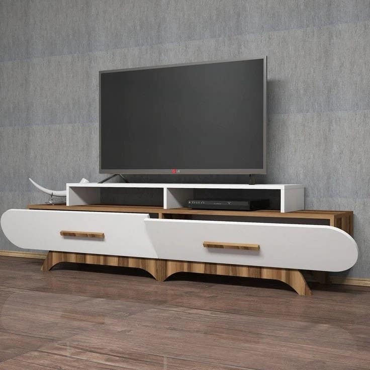 TV Table | White & Wooden | 180 x 40 x 40 | TV76