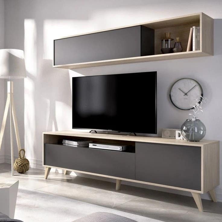 Tv Unit | Black & Wooden | 150 x 40 x 40 | TV74