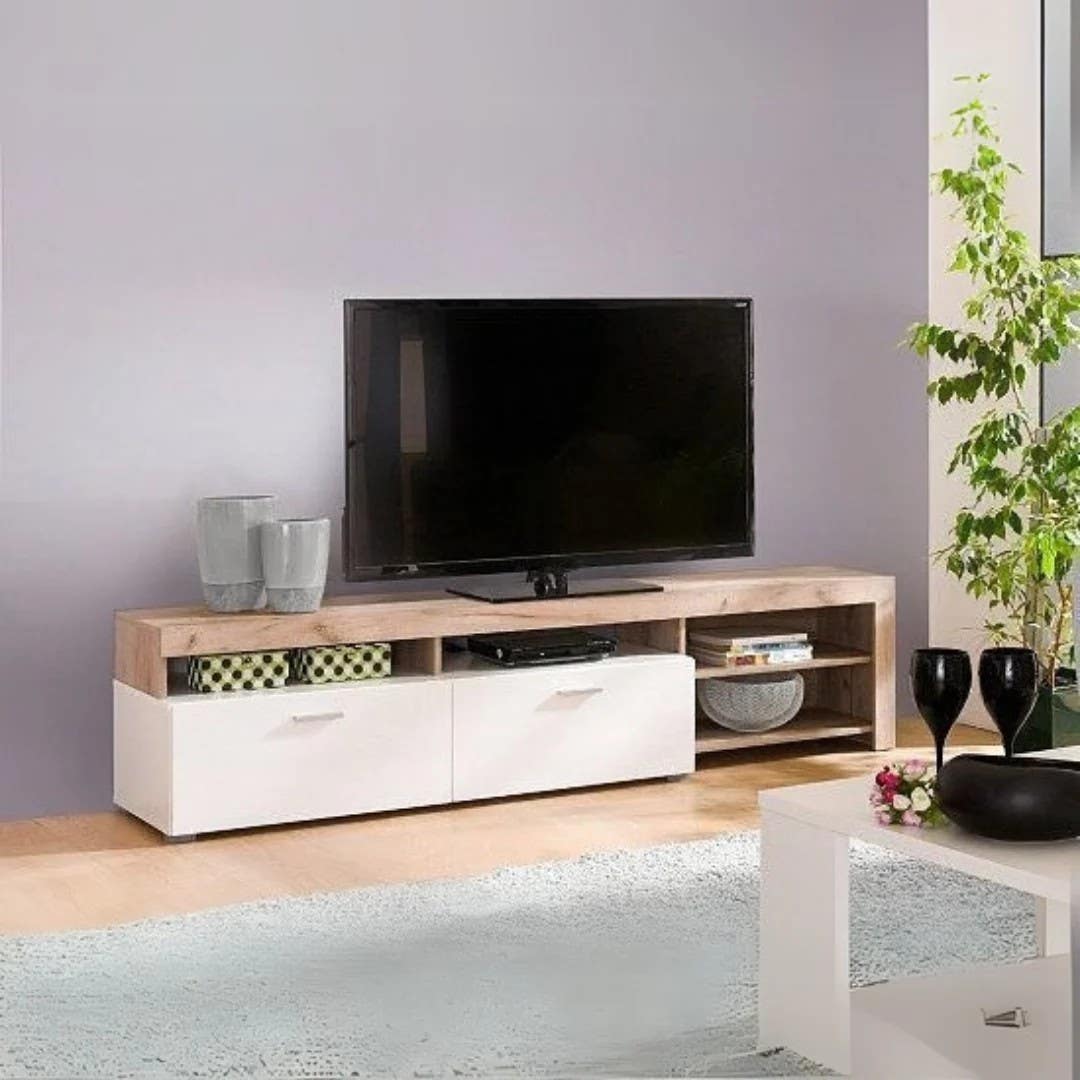 TV Table | White & Wooden | 150 x 30 x 40 | TV5
