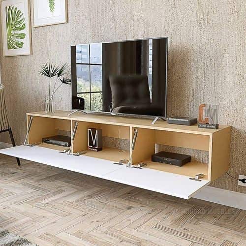TV Table | Wooden & White | 140 x 40 x 40 | TV93