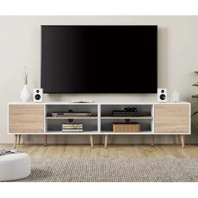TV Table | White & Wooden | 200 x 40 x 40 | TV96