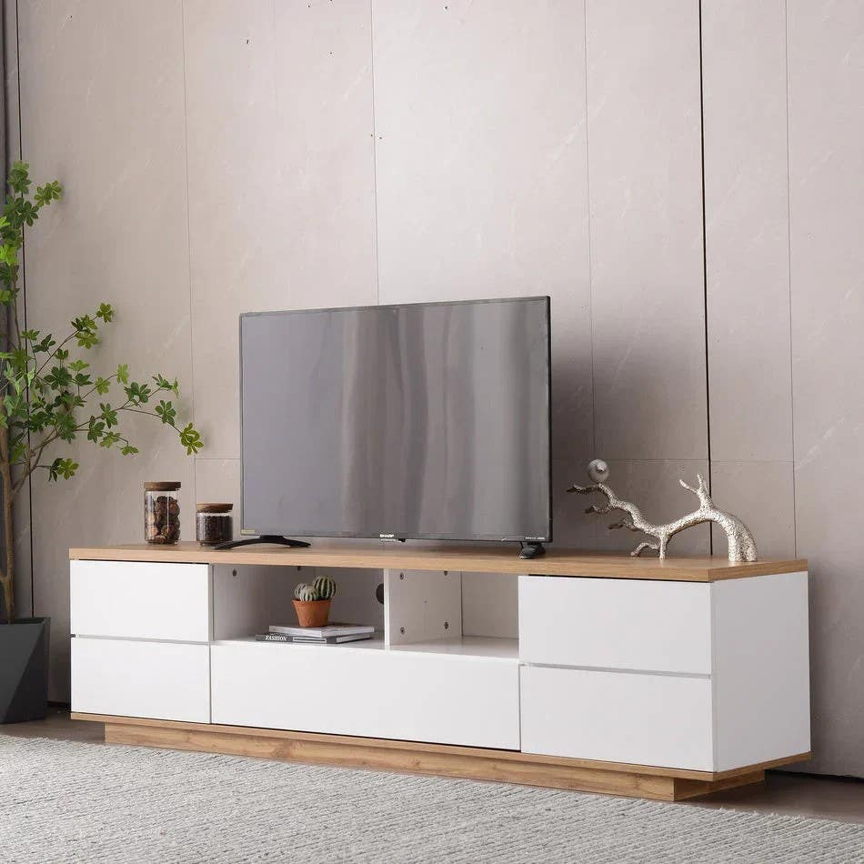 TV Table | White & Wooden | 220 x 40 x 40 | TV106
