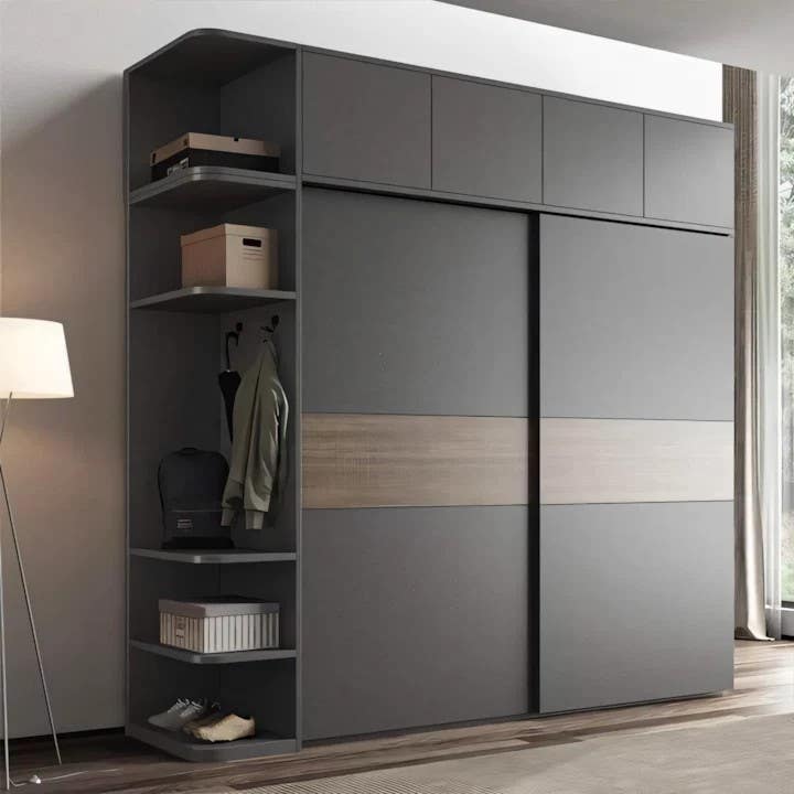 Wardrobe | Black & Wooden | 180 x 50 x 240 | WD9