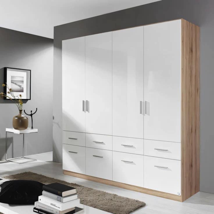 Wardrobe | White & Wooden | 200 x 50 x 220 | WD32