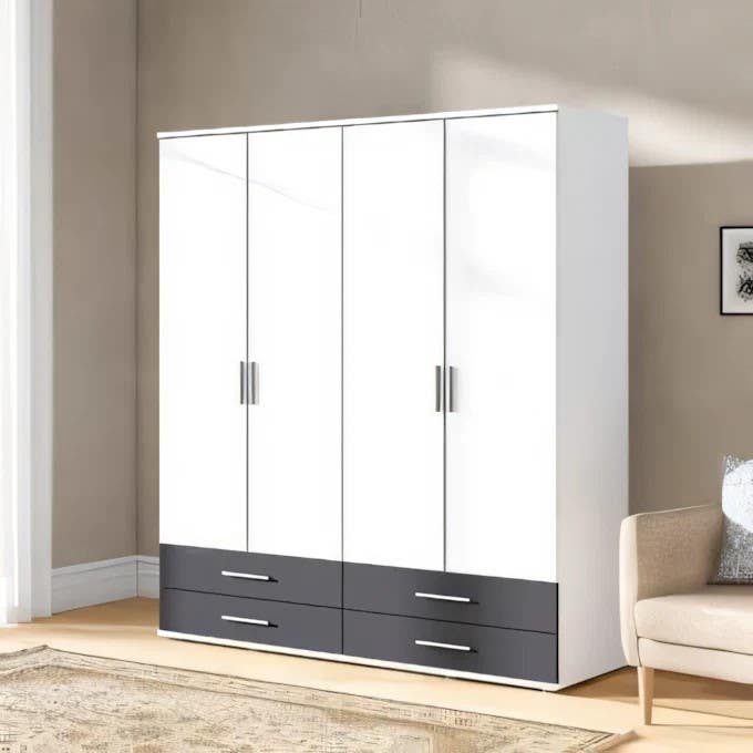 Wardrobe | White & Black | 160 x 50 x 220 | WD31
