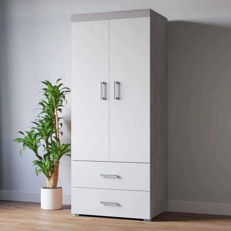 Wardrobe | Beige & White | 80 x 50 x 220 | WD61