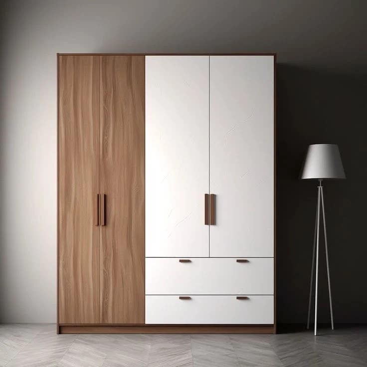 Wardrobe | Brown & White | 140 x 50 x 220 | WD52