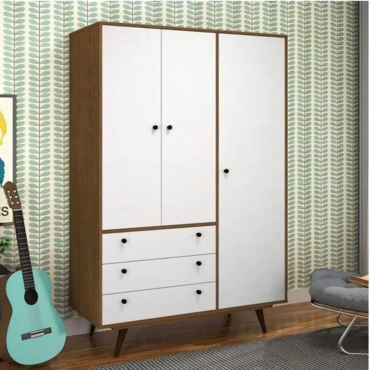 Wardrobe | Wooden & White | 120 x 50 x 220 | WD39