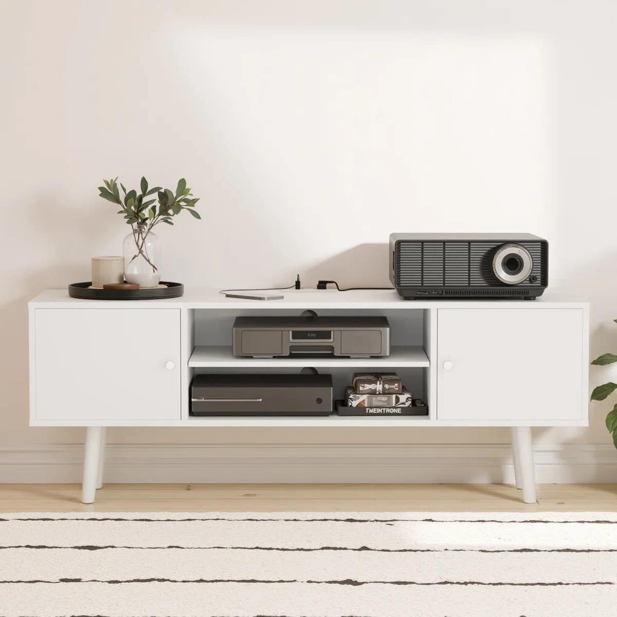 T12 TV Unit,  MDF, 135 x 40 x 50cm - White TVT1580012