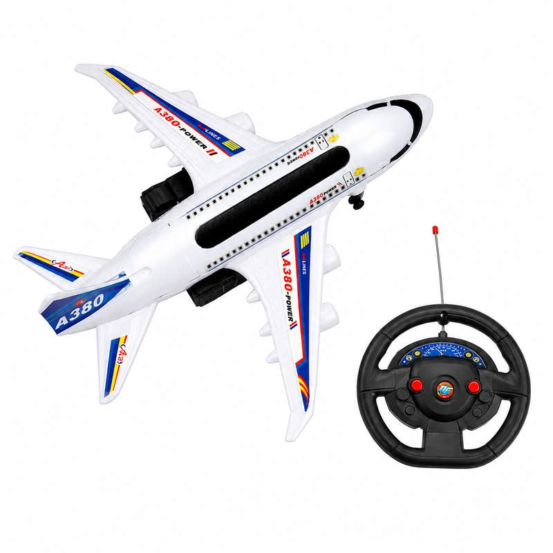 Abosefen Company Wireless Kids A380 Plane with Control Wheel - Interactive Toy