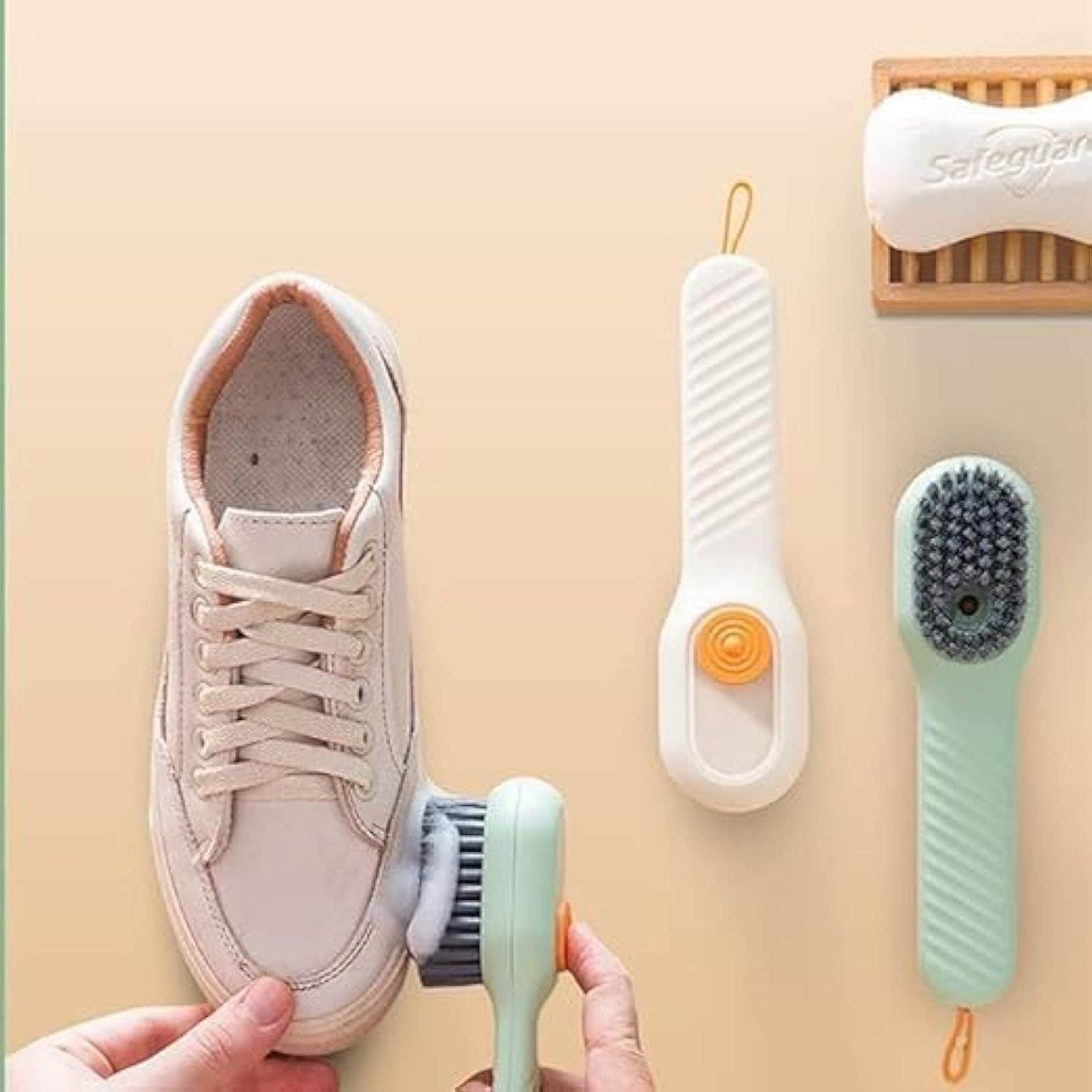 Multifunctional Long Handle Shoe Cleaning Brush - Nylon Material, Built-in Liquid Reservoir - Generic Brand