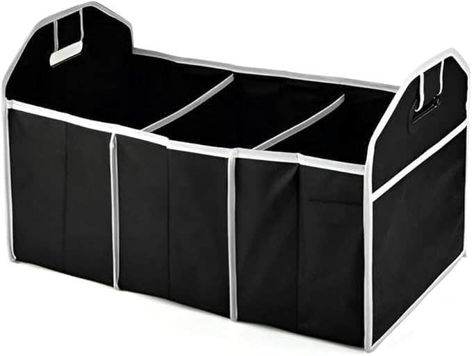 Generic Foldable Trunk Organizer | 3 Storage Compartments, Durable Design