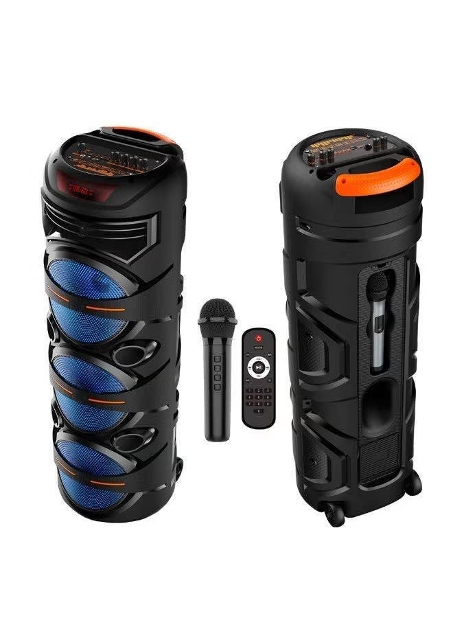 Zero 801 Wireless Bluetooth Speaker with Charger - 8" Outdoor Speaker with Amplifier, Microphone, Radio for Karaoke