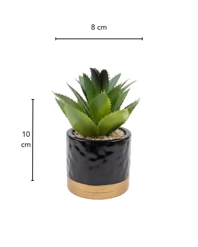 Modern Faux Plant in Textured Two-Tone PlanterModern Faux Plant in Textured Two-Tone Planter
