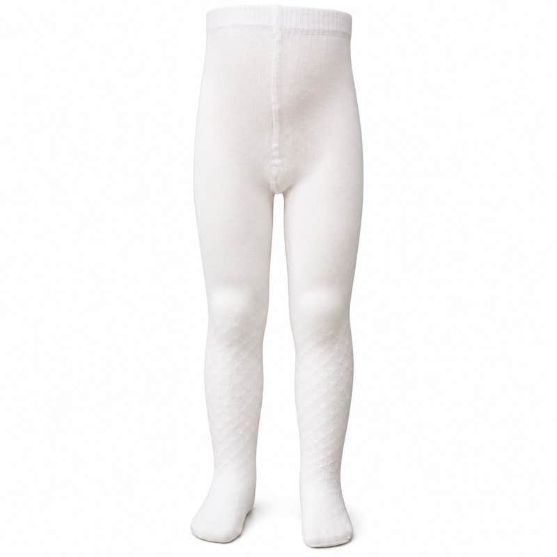 Abosefen Winter White Compression Socks for Girls - 2 Pieces - Cotton Blend - Model 576