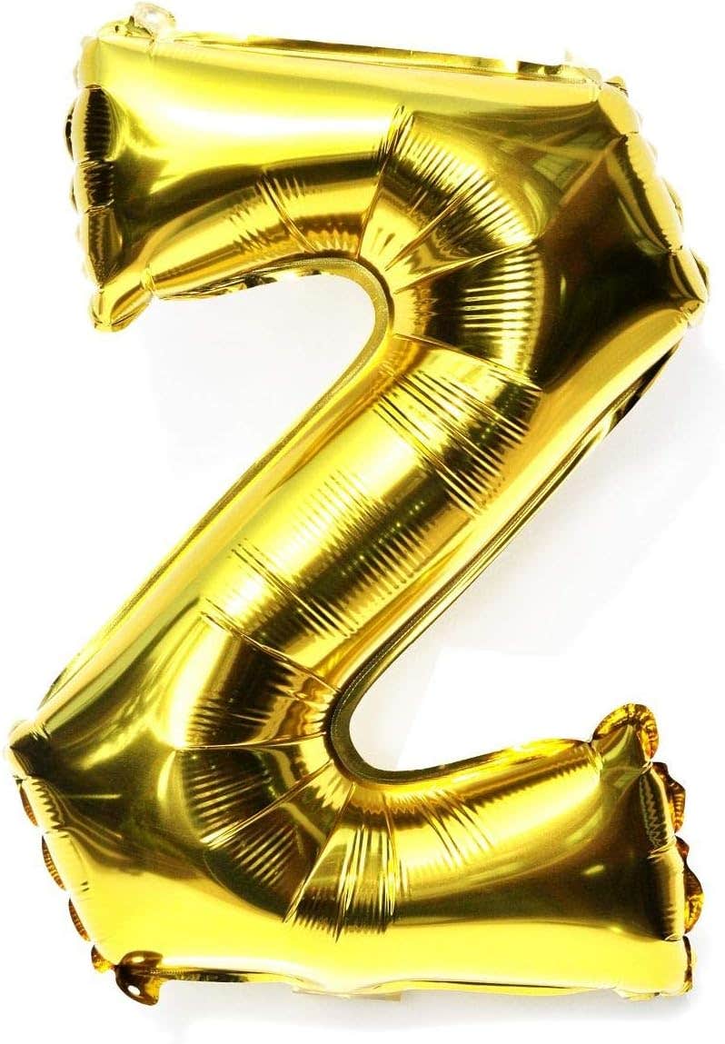Shining Gold Chic Alphabet Letter Balloon - Aluminum Foil - Party/Home Decor - 16inch - Letter Z