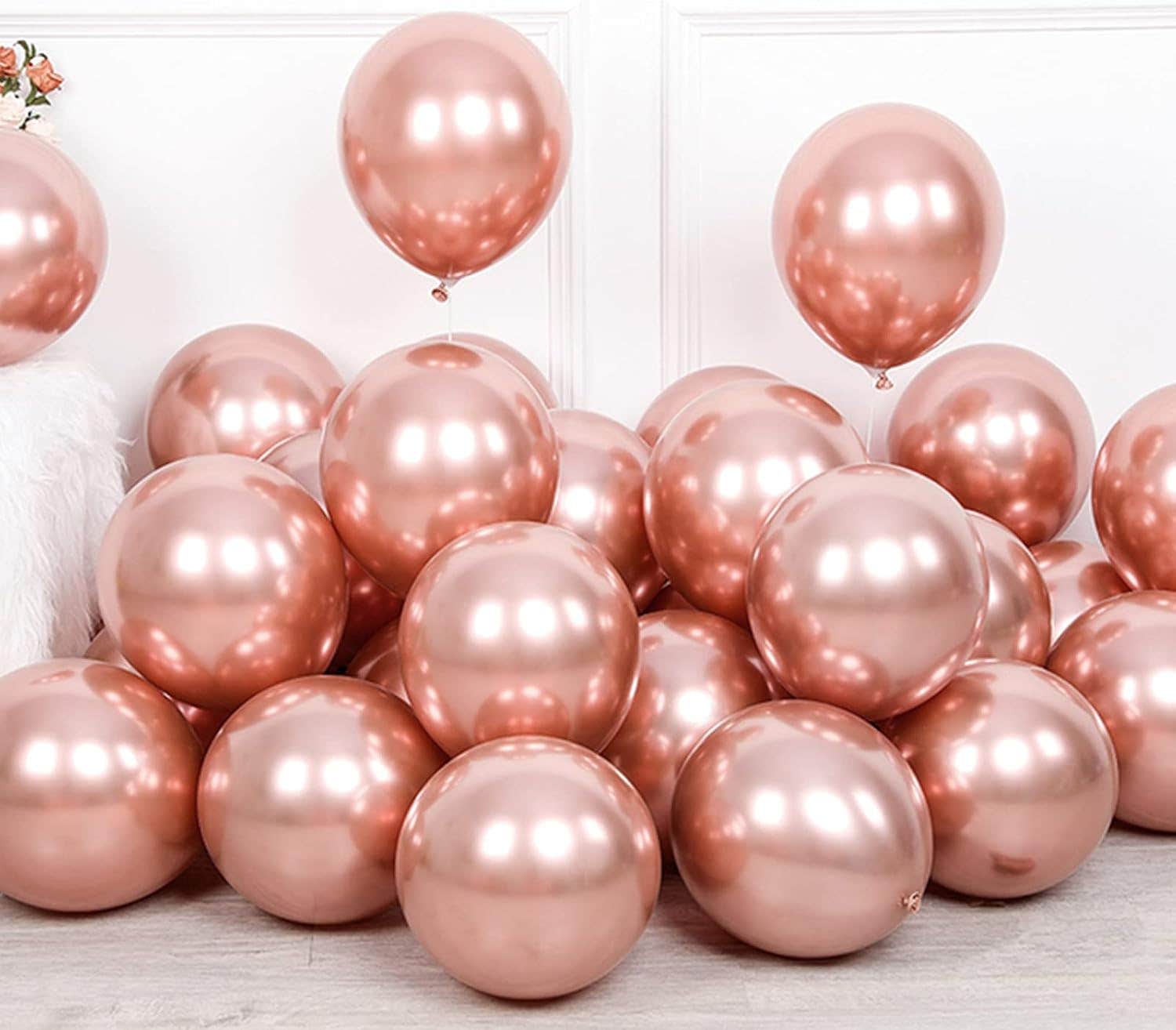100 Pack 10 Inch Rose Gold Thicken Latex Balloon Arch Kit with Confetti - Party Decorations