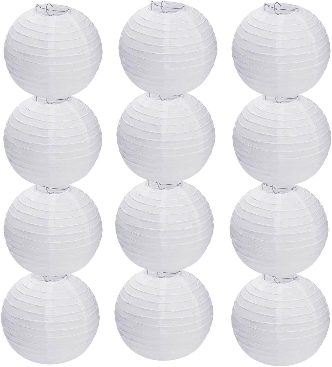 Tmade 12 Pack White Paper Lanterns 10" for Wedding Party Home Decoration