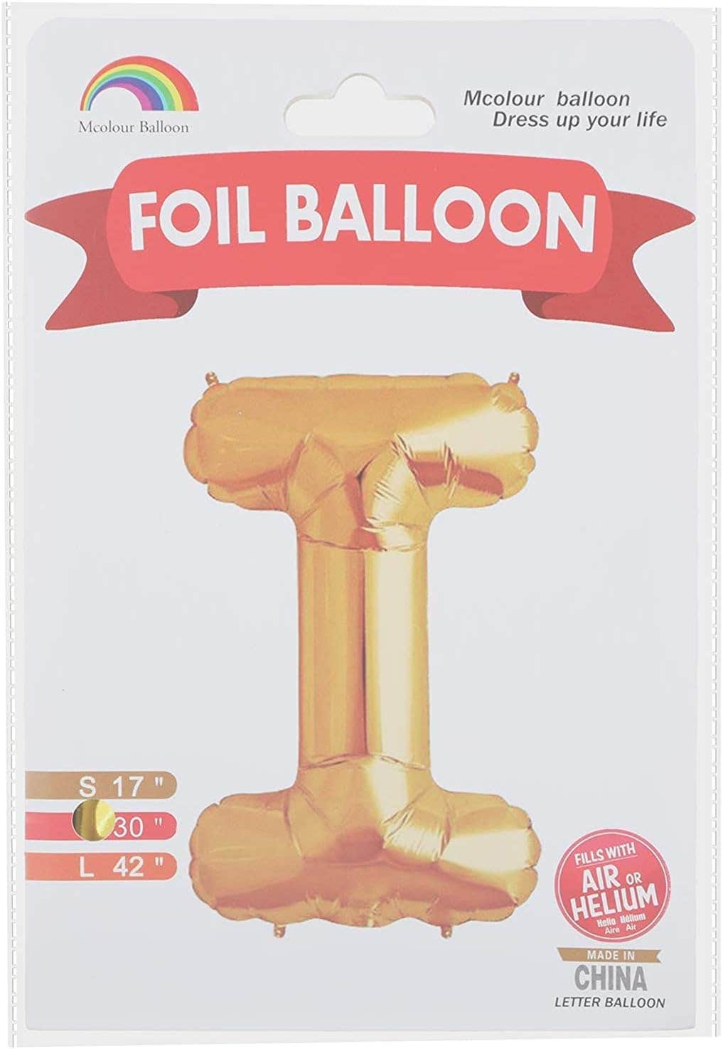 Mcolour Balloon Foil Balloon - Letter I - Meduim Size, Gold