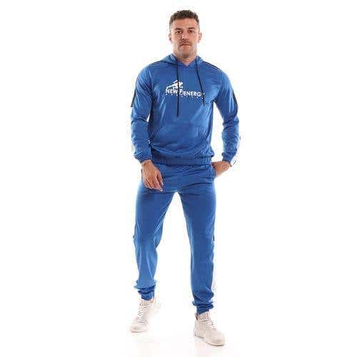 cotton Men's winter Caesar tracksuit with hood - Blue