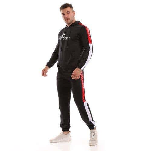 Caesar cotton Men's winter tracksuit with hood - Blue