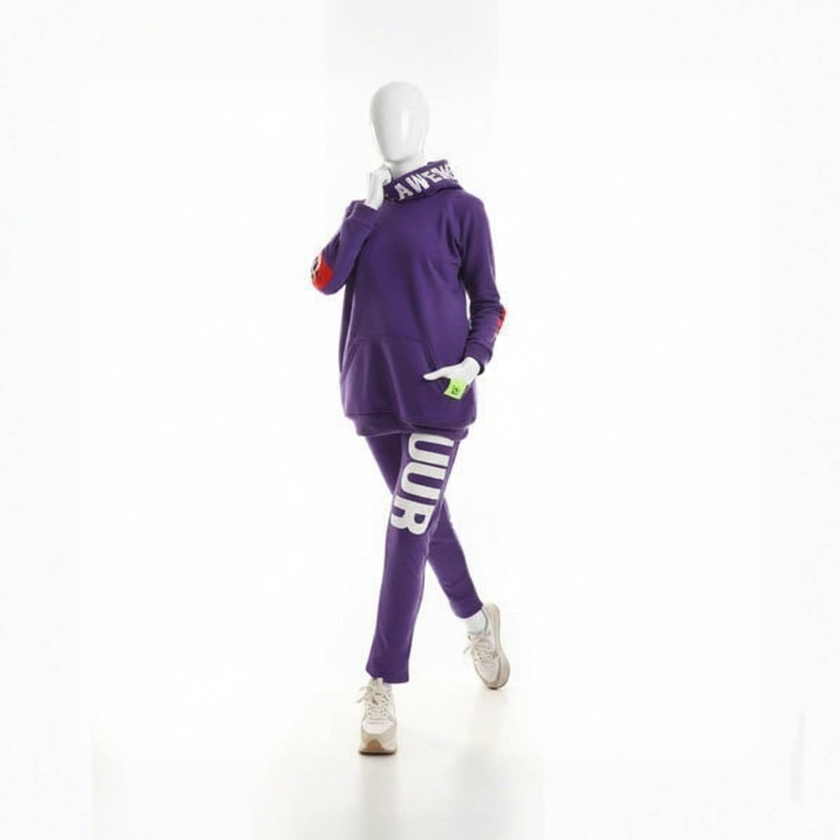 Caesar Women's Viscose x Lycra Training Tracksuit with Hoodie and Pants - Purple
