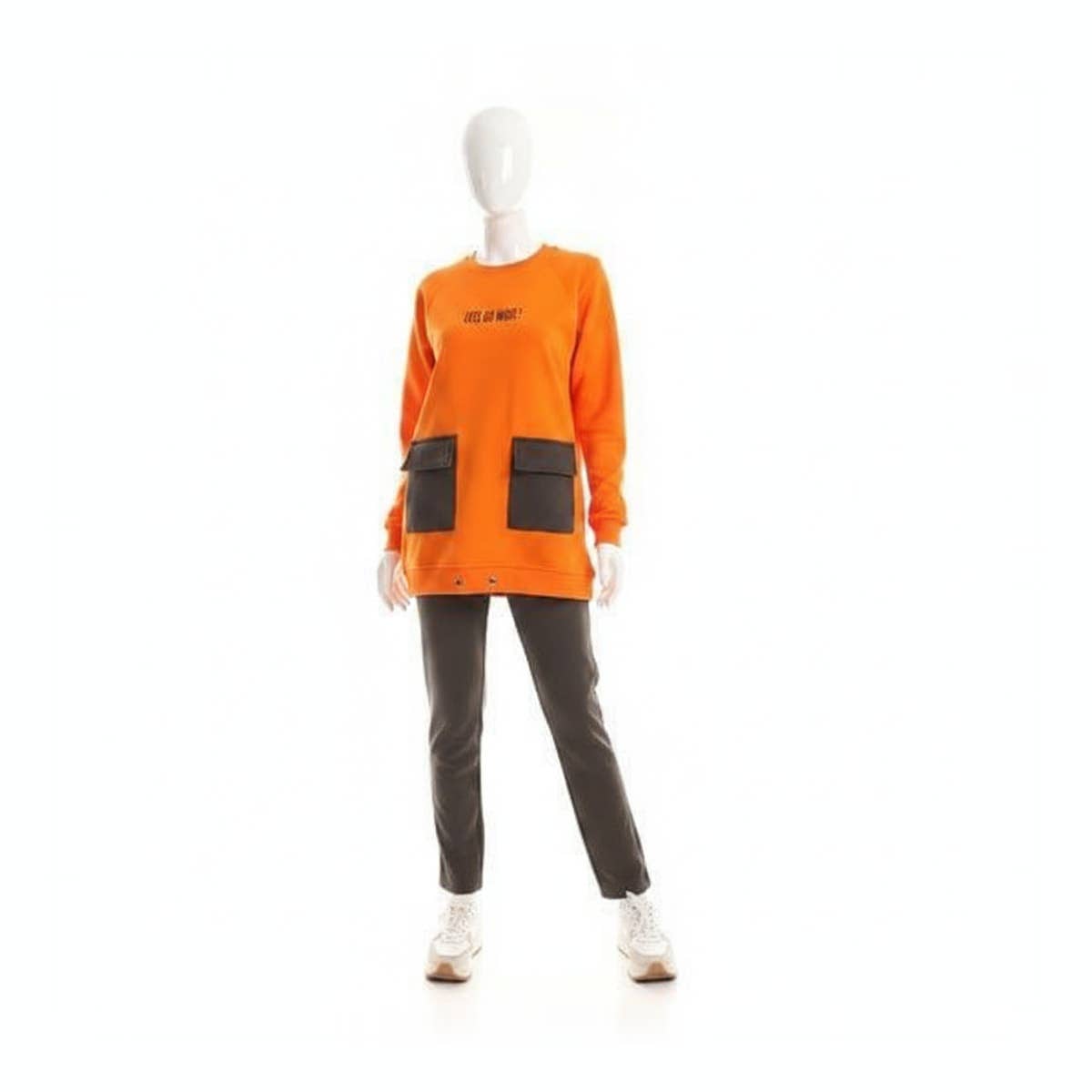 Caesar Women's Viscose x Lycra Training Tracksuit - Orange/Black